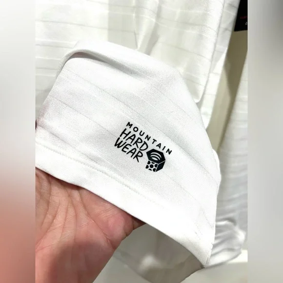 Mountain Hardwear Women's Large Mighty Stripe Long Sleeve Top Cream NWT T-Shirt - Picture 6 of 9